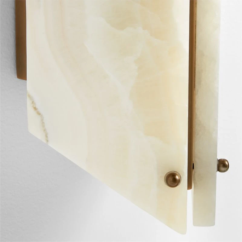 Vivien Onyx Cream Stone Wall Sconce Light Set of 2