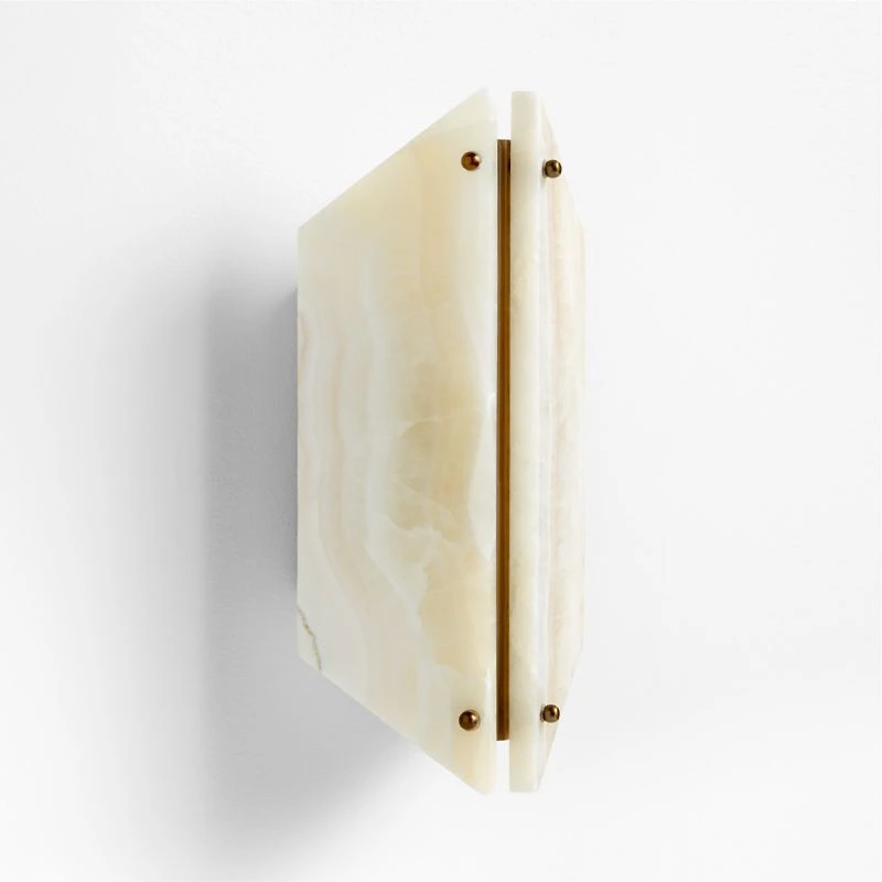 Vivien Onyx Cream Stone Wall Sconce Light Set of 2