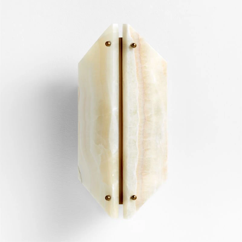 Vivien Onyx Cream Stone Wall Sconce Light Set of 2