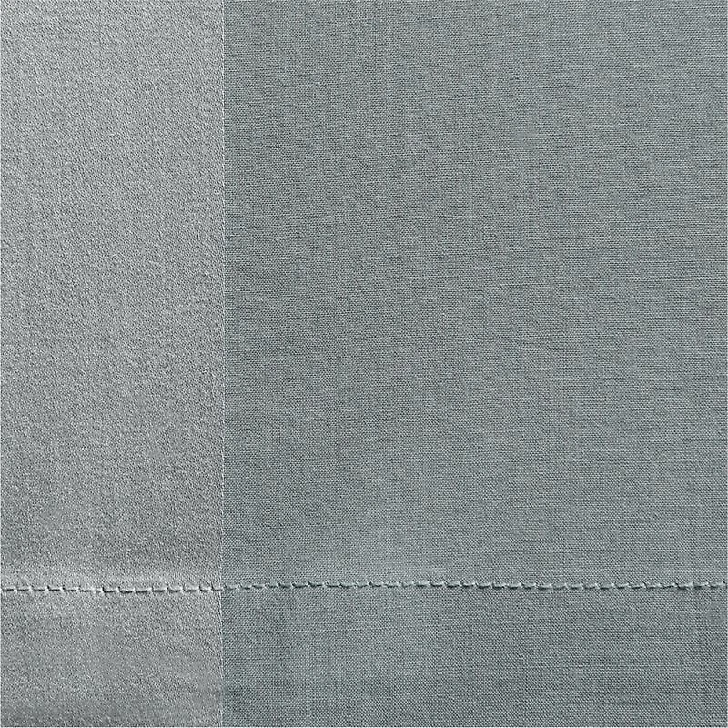 Slate Blue Organic Cotton Voile with Satin Border Sheer Window Curtain Panel 44"x84"