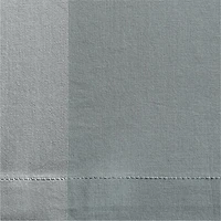 Slate Blue Organic Cotton Voile with Satin Border Sheer Window Curtain Panel 44"x84"