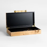 Volos Small Burl Wood Lidded Decorative Storage Box