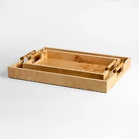 Volos Large Rectangle Burl Wood Decorative Tray