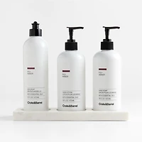 Fig + Amber Hand Soap, Lotion and Dish Soap Set with White Marble Caddy
