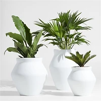 Wabi Small White Fiberstone Planter by Leanne Ford