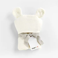 Bear Organic Waffle Hooded Baby Towel
