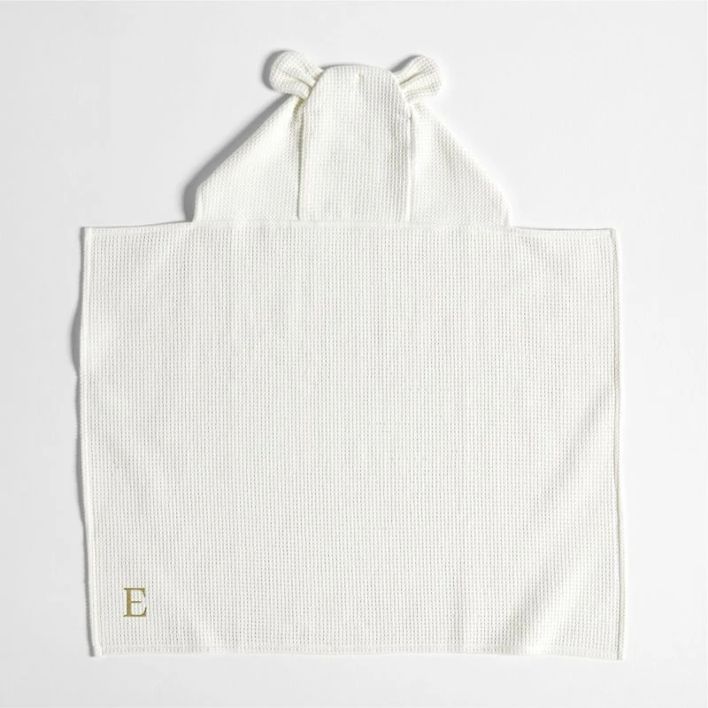 Bear Organic Waffle Hooded Baby Towel