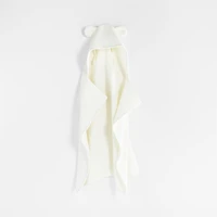 Bear Organic Waffle Hooded Baby Towel