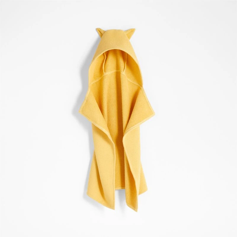 Cat Organic Waffle Hooded Baby Towel