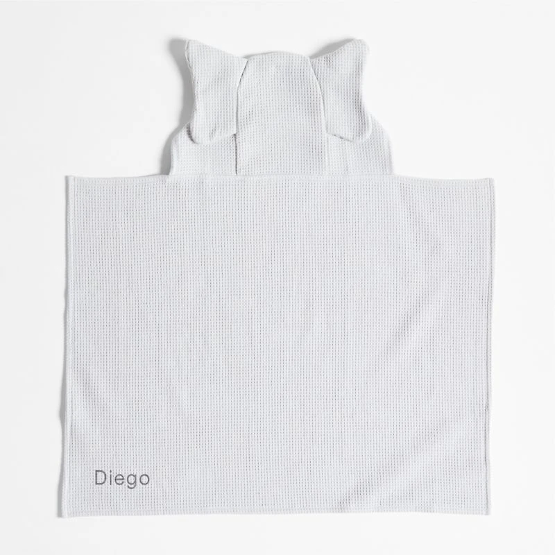 Elephant Organic Waffle Hooded Baby Towel