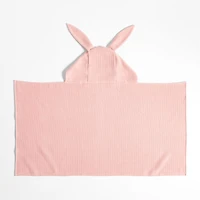 Bunny Organic Waffle Hooded Kids Towel