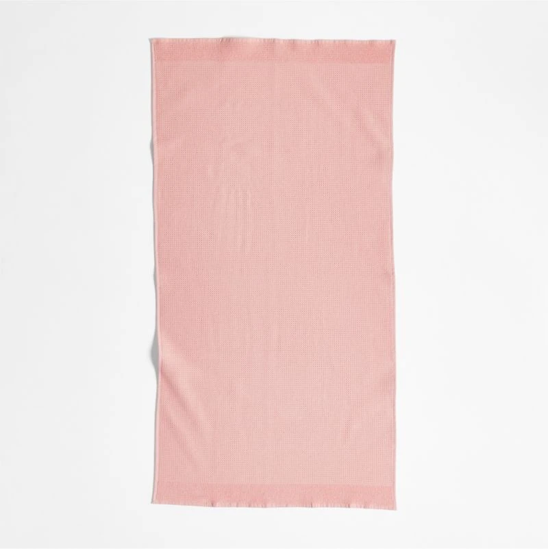 Pink Organic Waffle Bath Towel