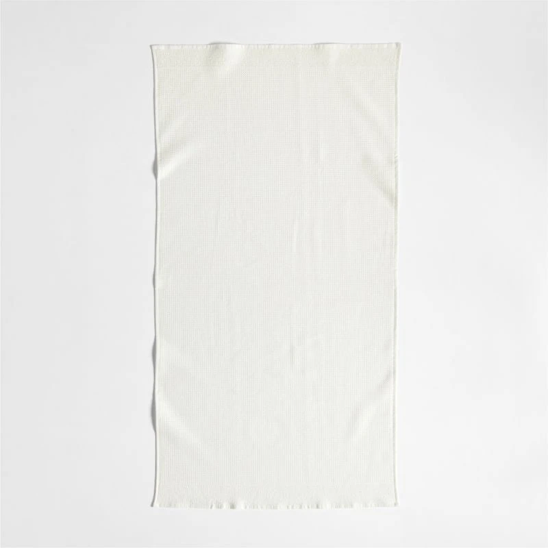 Ivory Organic Waffle Bath Towel