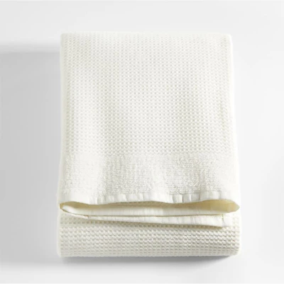 Ivory Organic Waffle Bath Towel
