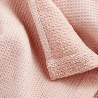 Pink Organic Waffle Shower Curtain