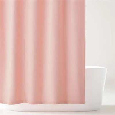 Pink Organic Waffle Shower Curtain