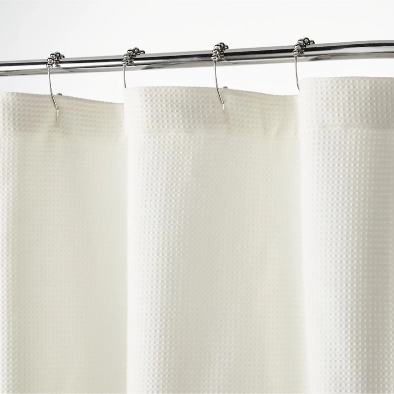 Ivory Organic Waffle Shower Curtain
