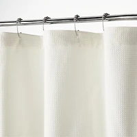 Ivory Organic Waffle Shower Curtain