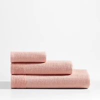 Pink Organic Waffle Hand Towel