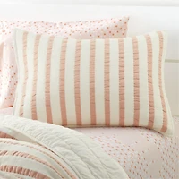 Pink Striped Waffle Weave Organic Cotton Kids Pillow Sham