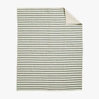 Teal Striped Waffle Weave Organic Cotton Kids Twin Quilt
