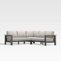 Walker Metal 3-Piece Outdoor Sectional Sofa with Cast Ash Brown Sunbrella ® Cushions