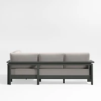 Walker Metal 3-Piece Outdoor Sectional Sofa with Cast Ash Brown Sunbrella ® Cushions