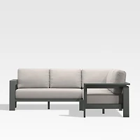 Walker Metal 3-Piece Outdoor Sectional Sofa with Cast Ash Brown Sunbrella ® Cushions