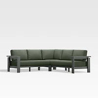 Walker Metal 3-Piece Outdoor Sectional Sofa with Cast Sage Green Sunbrella ® Cushions