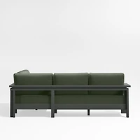 Walker Metal 3-Piece Outdoor Sectional Sofa with Cast Sage Green Sunbrella ® Cushions