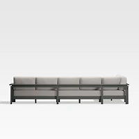 Walker Metal 4-Piece L-Shaped Outdoor Sectional Sofa with Cast Ash Brown Sunbrella ® Cushions