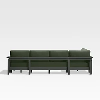 Walker Metal 4-Piece Right Arm Chaise Outdoor Sectional Sofa with Cast Sage Green Sunbrella ® Cushions