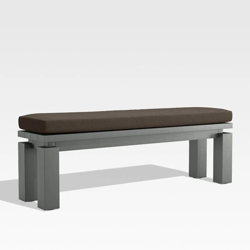 Walker Canvas Java Brown Sunbrella ® Outdoor Dining Bench Cushion