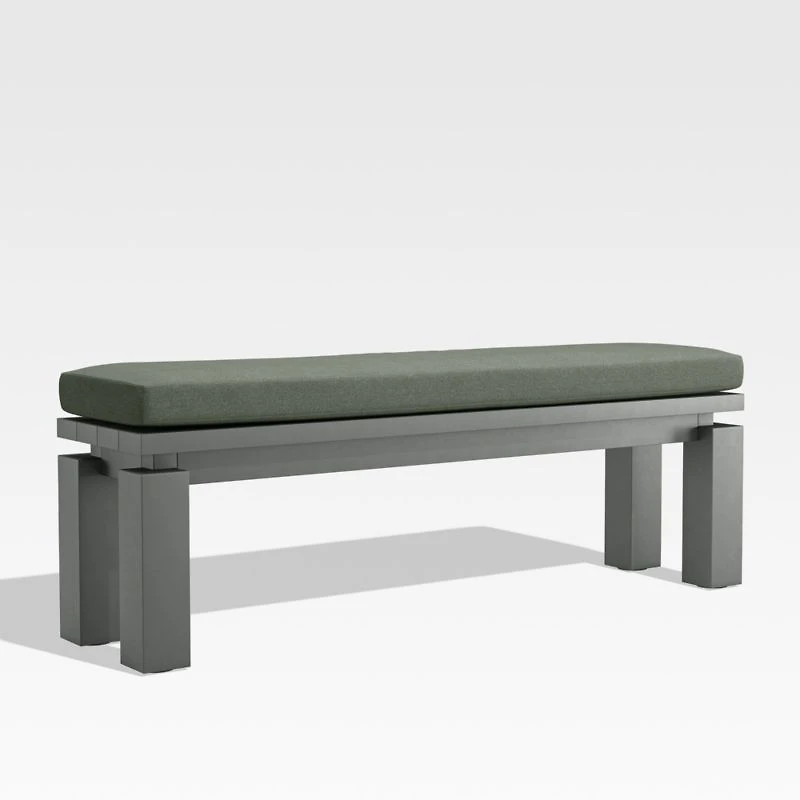 Walker Cast Sage Green Sunbrella ® Outdoor Dining Bench Cushion