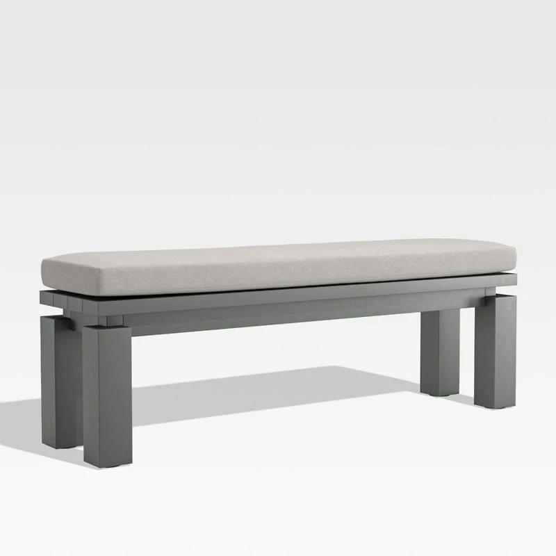 Walker Cast Silver Sunbrella ® Outdoor Dining Bench Cushion
