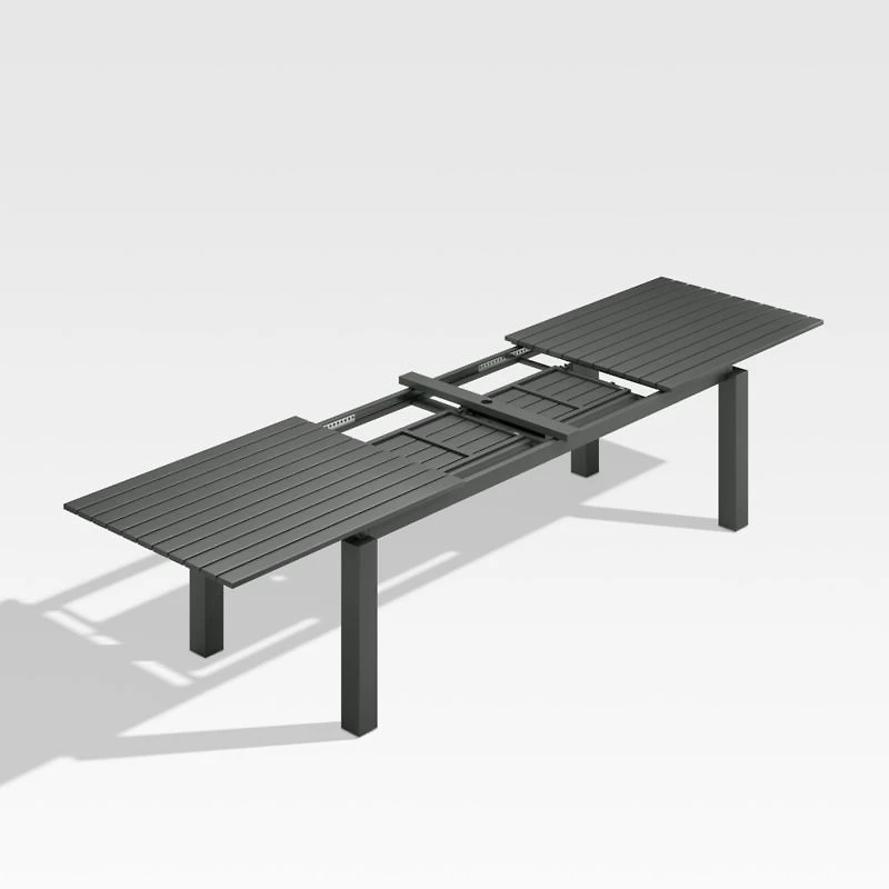 Walker 96"-144" Dark Grey Extendable Outdoor Dining Table