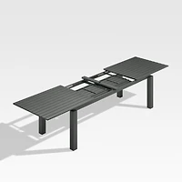 Walker 96"-144" Dark Grey Extendable Outdoor Dining Table