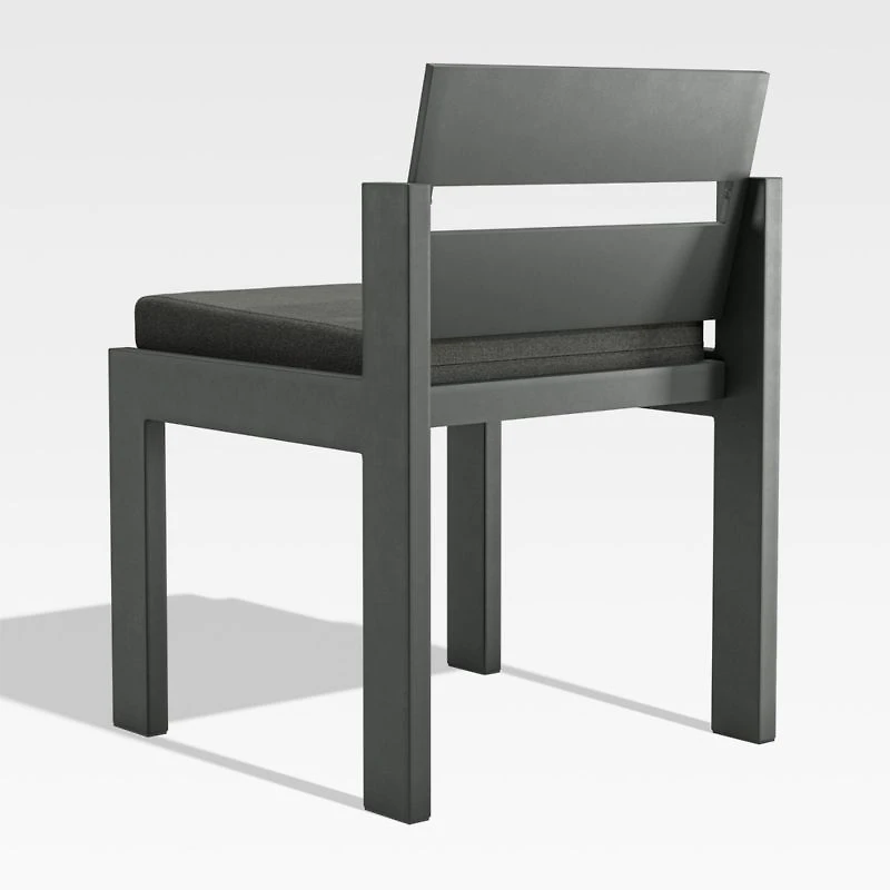 Walker Metal Outdoor Dining Chair with Cast Charcoal Grey Sunbrella ® Cushions