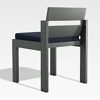 Walker Metal Outdoor Dining Side Chair with Canvas Navy Blue Sunbrella ® Cushions
