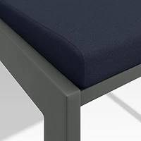 Walker Metal Outdoor Dining Side Chair with Canvas Navy Blue Sunbrella ® Cushions
