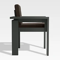 Walker Metal Outdoor Dining Armchair with Canvas Java Brown Sunbrella ® Cushions