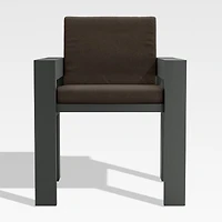 Walker Metal Outdoor Dining Armchair with Canvas Java Brown Sunbrella ® Cushions