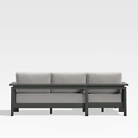 Walker 2-Piece Left Arm Chaise Metal Outdoor Sectional with Cast Silver Sunbrella ® Cushions