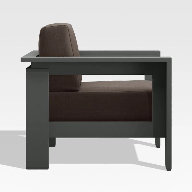 Walker Metal Outdoor Lounge Chair with Canvas Java Brown Sunbrella ® Cushions