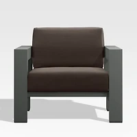 Walker Metal Outdoor Lounge Chair with Canvas Java Brown Sunbrella ® Cushions