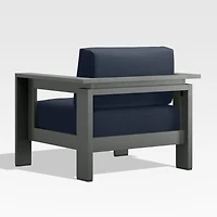 Walker Metal Outdoor Lounge Chair with Canvas Navy Blue Sunbrella ® Cushions