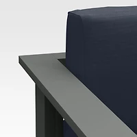 Walker Metal Outdoor Lounge Chair with Canvas Navy Blue Sunbrella ® Cushions