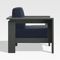 Walker Metal Outdoor Lounge Chair with Canvas Navy Blue Sunbrella ® Cushions