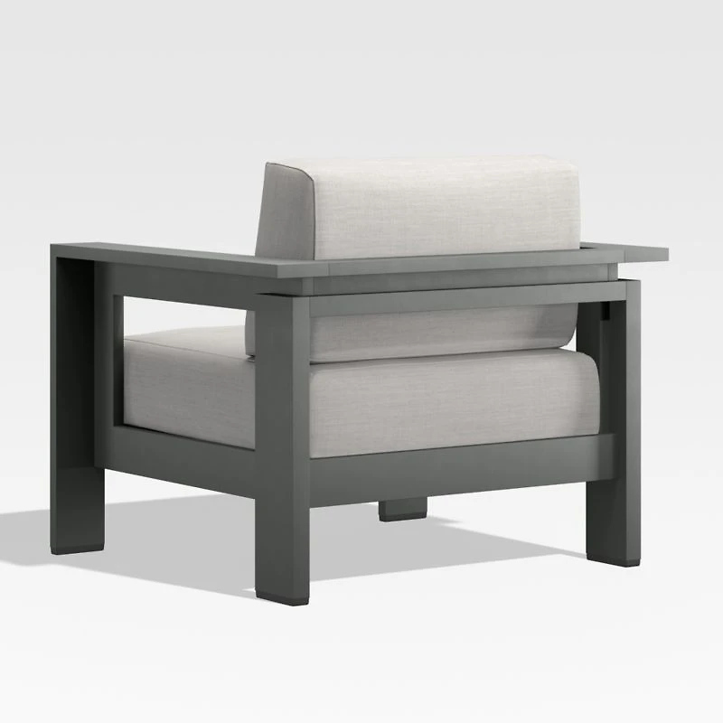 Walker Metal Outdoor Lounge Chair with Cast Silver Sunbrella ® Cushions