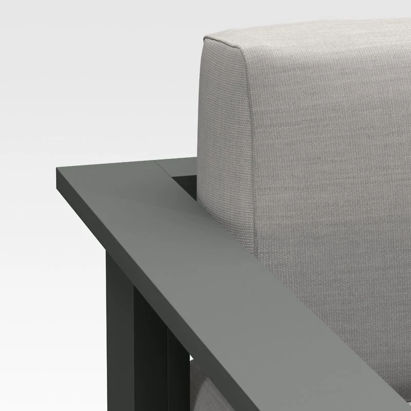 Walker Metal Outdoor Lounge Chair with Cast Silver Sunbrella ® Cushions
